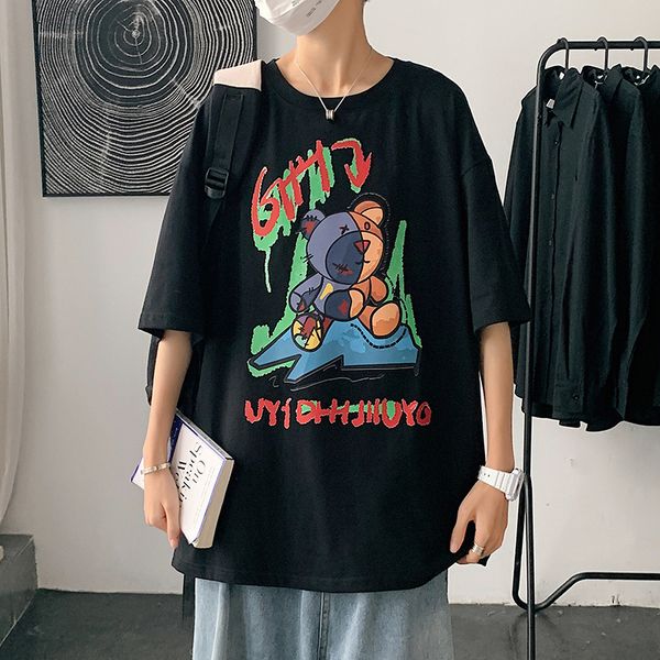 2021 summer new t-shirt lovers cartoon bear print large casual short sleeve men's and women's s s-5xl, White;black
2021 summer new t-shirt lovers cartoon bear print large casual short sleeve men's and women's s s-5xl, White;black