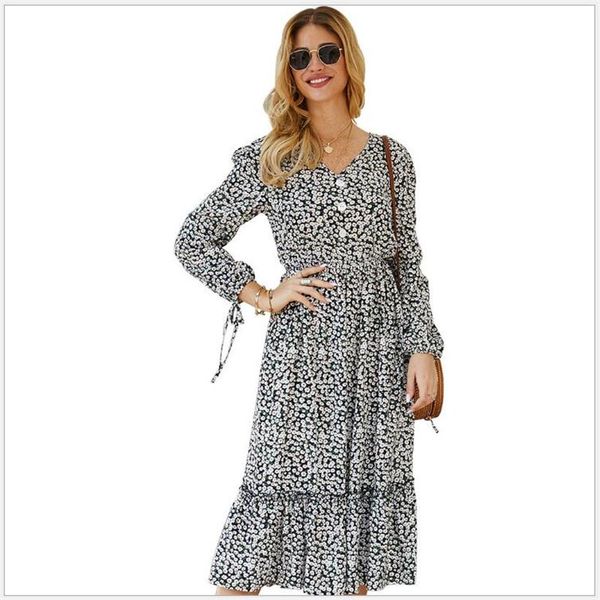 casual dresses 2021 women summer dress long sleeve elegant floral print boho autumn slim a-line vestidos mujer g657, Black;gray
casual dresses 2021 women summer dress long sleeve elegant floral print boho autumn slim a-line vestidos mujer g657, Black;gray