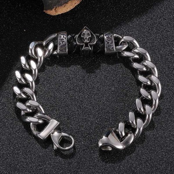 charm bracelets punk jewelry stainless steel male spades bangle wristband men's gs0140, Golden;silver
charm bracelets punk jewelry stainless steel male spades bangle wristband men's gs0140, Golden;silver