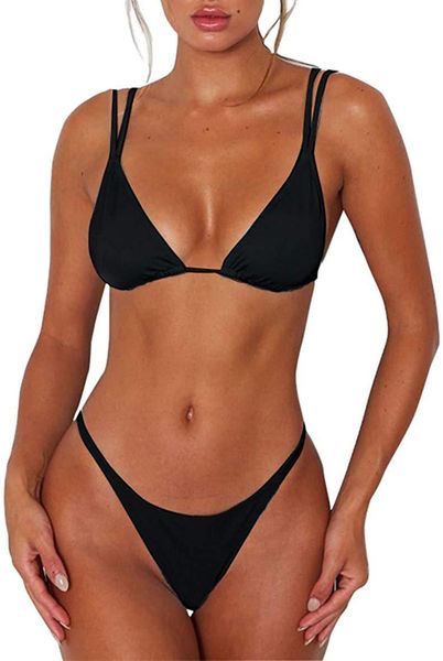 women's swimwear split 2 piece sets classic bikini women special material plain swimsuit bandage bathing suit womens striped, White;black
women's swimwear split 2 piece sets classic bikini women special material plain swimsuit bandage bathing suit womens striped, White;black