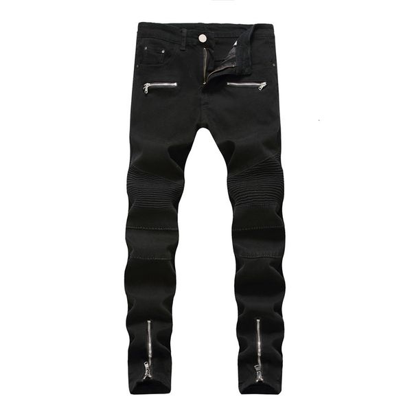 men's zipper slim car pants jeans straight hip hop street wear, Blue 
men's zipper slim car pants jeans straight hip hop street wear, Blue