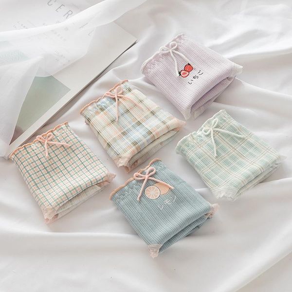 women's panties chaozhu japanese korea summer spring autumn 100% cotton healthy fresh green orange plaid middle waist underwear lace, Black;pink
women's panties chaozhu japanese korea summer spring autumn 100% cotton healthy fresh green orange plaid middle waist underwear lace, Black;pink