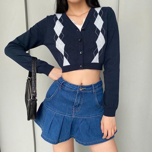 women's t-shirt 2021 women casual knitted sweater, dark blue plaid printed pattern long sleeve v-neck cardigan,s/ / l,button open fron, White
women's t-shirt 2021 women casual knitted sweater, dark blue plaid printed pattern long sleeve v-neck cardigan,s/ / l,button open fron, White