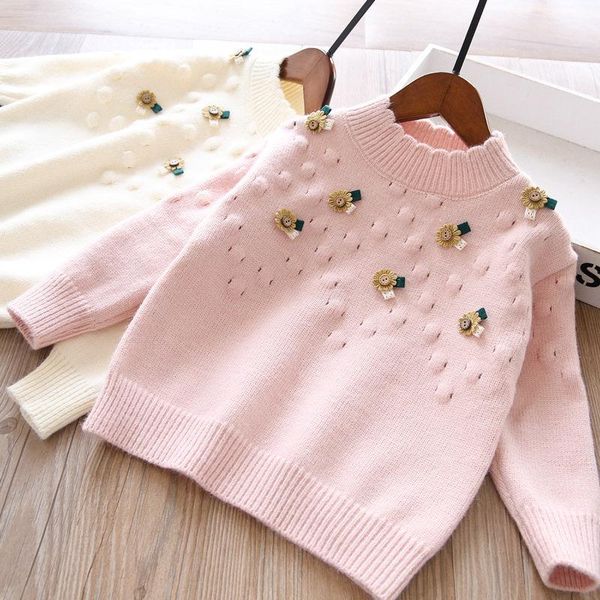 pullover 2021 winter girl flower sweater children's clothing wholesale., Blue
pullover 2021 winter girl flower sweater children's clothing wholesale., Blue