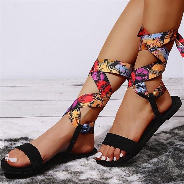 sandals summer fashion sweet flat cross strap women's vintage mixed colors narrow band open toe ankle lace-up ladies shoes, Black
sandals summer fashion sweet flat cross strap women's vintage mixed colors narrow band open toe ankle lace-up ladies shoes, Black