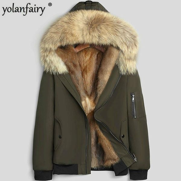 men's leather & faux short real fur coat men parka mink winter jacket raccoon collar hooded jackets mens parkas 2021 lsy1291 kj3581, Black
men's leather & faux short real fur coat men parka mink winter jacket raccoon collar hooded jackets mens parkas 2021 lsy1291 kj3581, Black