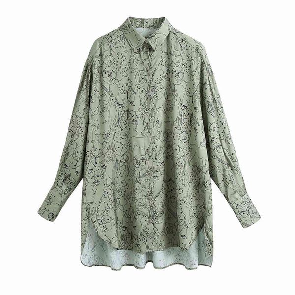 women's knits & tees streetwear women striped dog print shirt fashion ladies green satin loose elegant female causal turn down, White
women's knits & tees streetwear women striped dog print shirt fashion ladies green satin loose elegant female causal turn down, White