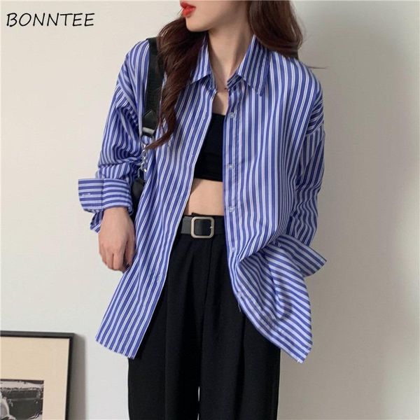 women's blouses & shirts women stripe 2021 spring summer korean oversize bf loose casual womens fashionable office lady wild chic, White
women's blouses & shirts women stripe 2021 spring summer korean oversize bf loose casual womens fashionable office lady wild chic, White
