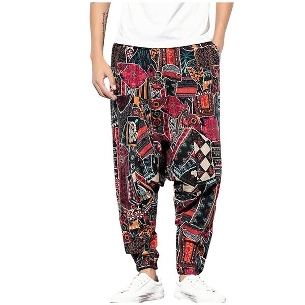 pants men's casual ethnic style loose cotton linen printing patchwork long harem hip hop streetwear men clothing, Black
pants men's casual ethnic style loose cotton linen printing patchwork long harem hip hop streetwear men clothing, Black
