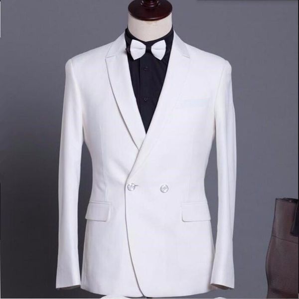 men's suits & blazers white men jacket handmade bridegroom wedding tuxedos custom made groomsman suit jackets, White;black
men's suits & blazers white men jacket handmade bridegroom wedding tuxedos custom made groomsman suit jackets, White;black