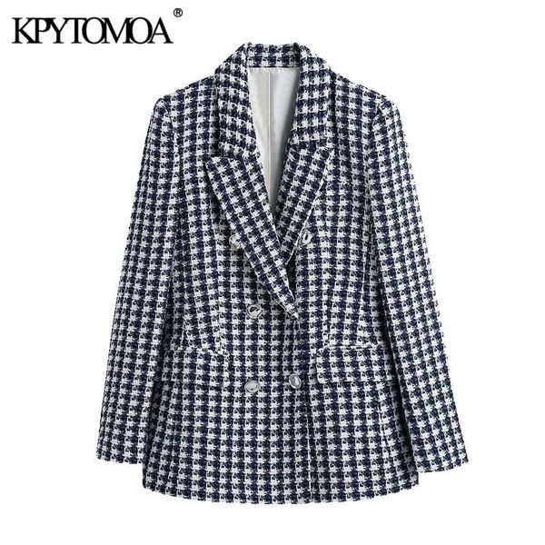 women 2021 fashion double breasted tweed blazer coat vintage long sleeve pockets female outerwear chic veste femme women's suits & blaz, White;black
women 2021 fashion double breasted tweed blazer coat vintage long sleeve pockets female outerwear chic veste femme women's suits & blaz, White;black