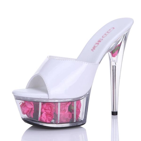 slippers platform rose women shoes 15cm high heels crystal slides flower summer ladies transparent peep toe clear, Black
slippers platform rose women shoes 15cm high heels crystal slides flower summer ladies transparent peep toe clear, Black
