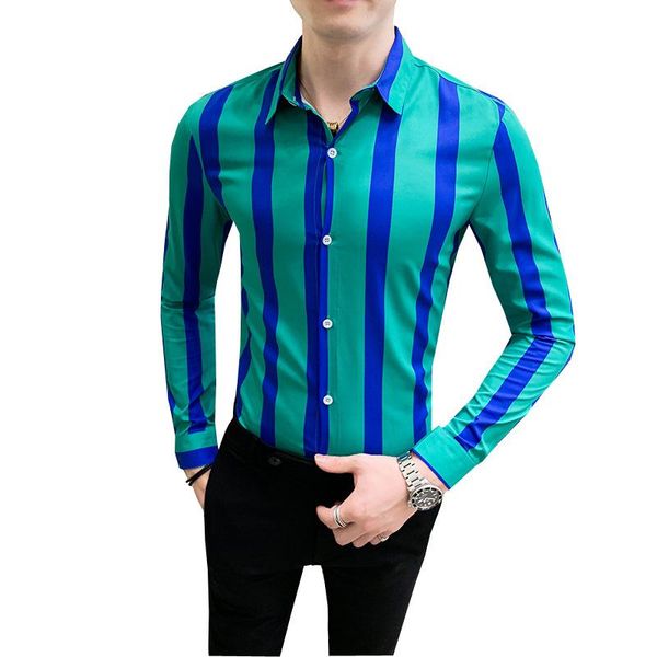 men's striped shirts 2021 spring and autumn business casual long sleeve slim clothing social, White;black
men's striped shirts 2021 spring and autumn business casual long sleeve slim clothing social, White;black