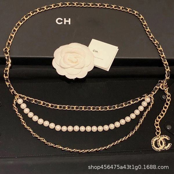 wearing leather necklace multi-layer head layer cowhide women's dress belt xiaoxiang pearl waist chain, Silver
wearing leather necklace multi-layer head layer cowhide women's dress belt xiaoxiang pearl waist chain, Silver