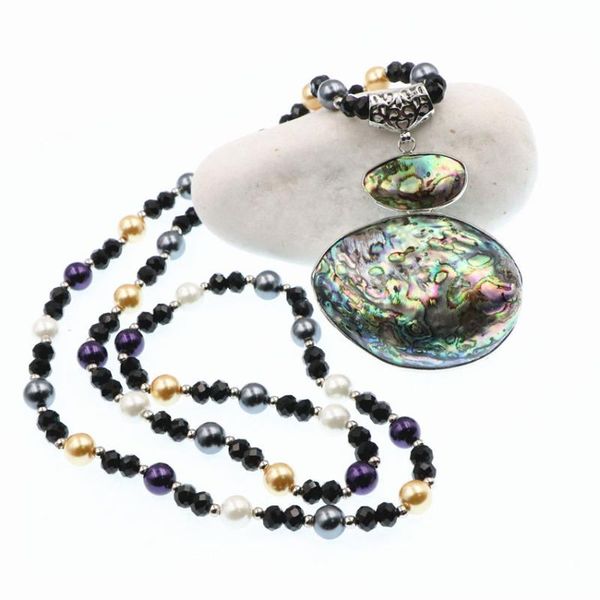 pendant necklaces natural abalone shell necklace women handmade glass pearl bead paua reiki dress sweater long chain jewelry b113, Silver
pendant necklaces natural abalone shell necklace women handmade glass pearl bead paua reiki dress sweater long chain jewelry b113, Silver