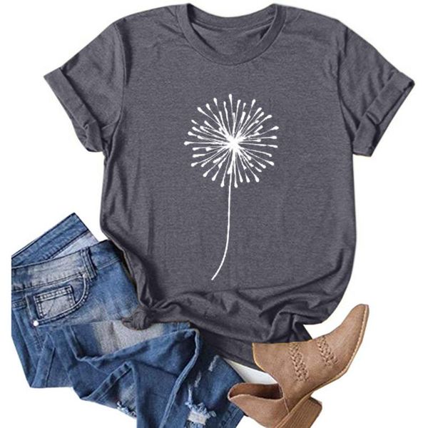 women's t-shirt women dandelion print ladies casual short sleeves loose tshirts cotton femme graphic tees shirts, White
women's t-shirt women dandelion print ladies casual short sleeves loose tshirts cotton femme graphic tees shirts, White