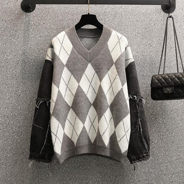 women's sweaters vanovich autumn and winter 2021 fashion korean leisure thickened sweater casual spliced sleeve women, White;black
women's sweaters vanovich autumn and winter 2021 fashion korean leisure thickened sweater casual spliced sleeve women, White;black
