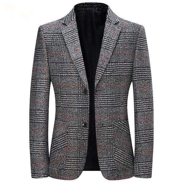 men's suits & blazers fashion brand men plaid blazer autumn warm slim jacquard suit jacket business casual coat male, White;black
men's suits & blazers fashion brand men plaid blazer autumn warm slim jacquard suit jacket business casual coat male, White;black