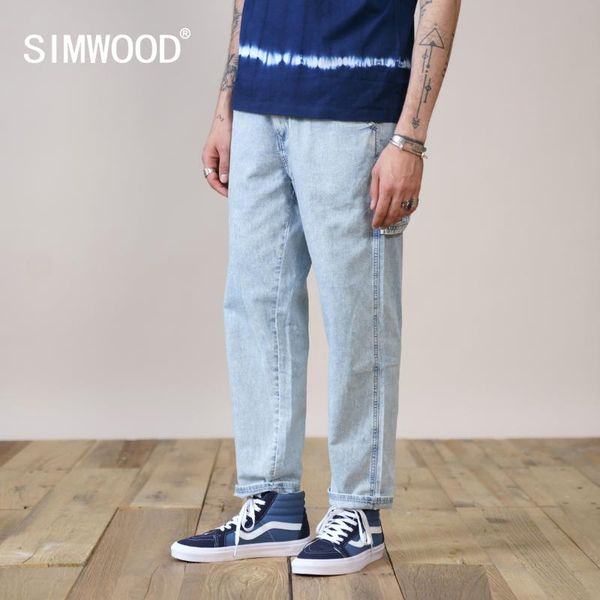 men's jeans simwood 2021 autumn loose straight men ankle-length multi-pockets hip hop streetwear 100% cotton cargo denim pants, Blue
men's jeans simwood 2021 autumn loose straight men ankle-length multi-pockets hip hop streetwear 100% cotton cargo denim pants, Blue
