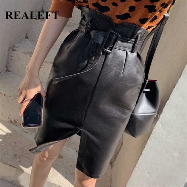 realeft autumn winter women black pu leather pencil midi skirt chic high waist split sheath wrap with belt female 211214
realeft autumn winter women black pu leather pencil midi skirt chic high waist split sheath wrap with belt female 211214
