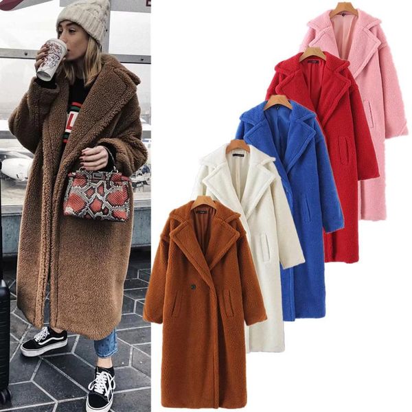 women's wool & blends ladies jacket winter 2021 casual solid color teddy coat long-sleeved fleece long lapel, Black
women's wool & blends ladies jacket winter 2021 casual solid color teddy coat long-sleeved fleece long lapel, Black