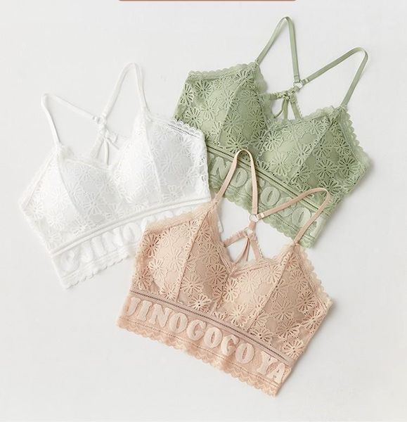 women hollow out bralette solid color beauty back lace underwear vest female padded wireless bra seamless lingerie camisoles & tanks, Black;white
women hollow out bralette solid color beauty back lace underwear vest female padded wireless bra seamless lingerie camisoles & tanks, Black;white