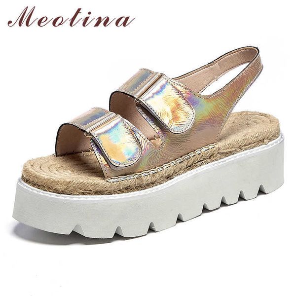 meotina genuine leather shoes women flat sandals round toe flat platform shoes female summer leisure sandals lady golden sliver 210608, Black
meotina genuine leather shoes women flat sandals round toe flat platform shoes female summer leisure sandals lady golden sliver 210608, Black