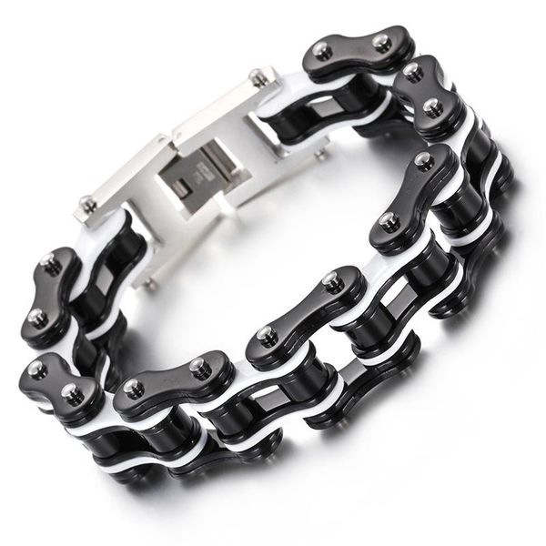 link, chain wholesale white color stainless steel jewelry punk style 16mm bicycle bracelets for women christmas gift, Black
link, chain wholesale white color stainless steel jewelry punk style 16mm bicycle bracelets for women christmas gift, Black