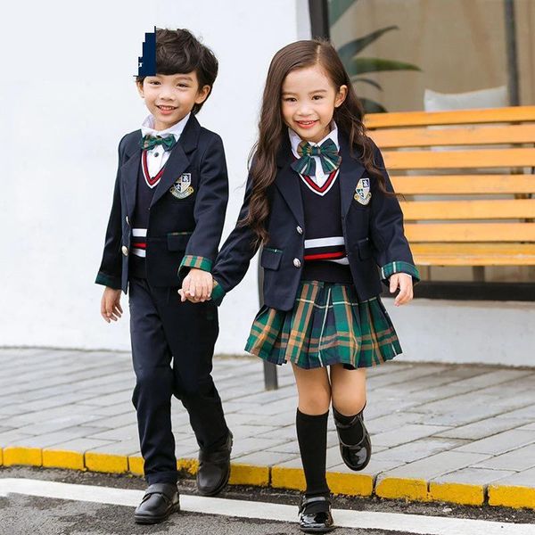 clothing sets children british school uniform girls boys blazer coat plaid skirt short kindergarten academic outfits chorus costumes, White
clothing sets children british school uniform girls boys blazer coat plaid skirt short kindergarten academic outfits chorus costumes, White
