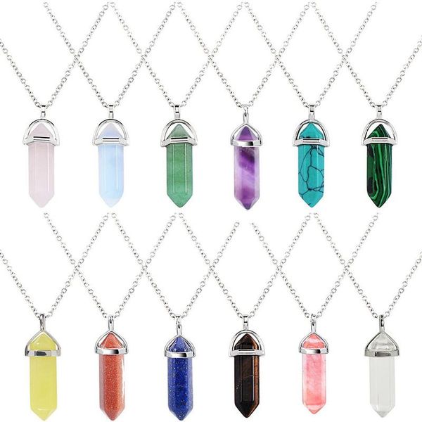 pendant necklaces natural stone necklace crystal hexagonal geometric pink purple gem women jewelry, Silver
pendant necklaces natural stone necklace crystal hexagonal geometric pink purple gem women jewelry, Silver