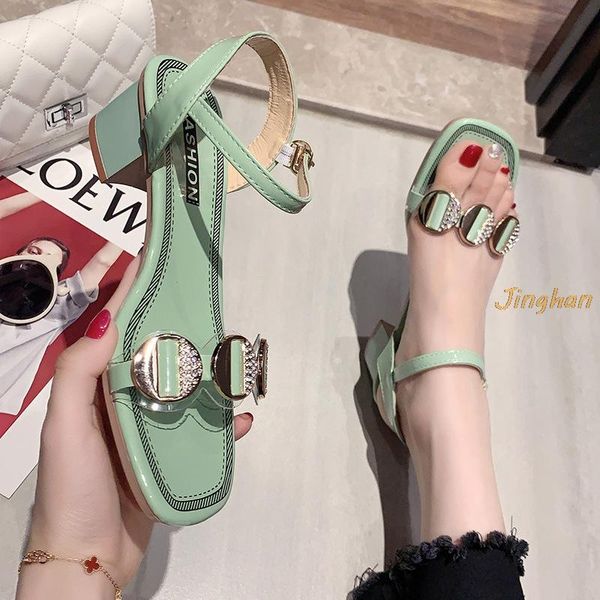 summer women's sandals metal decoration buckles strap square heel shoes elegant comfortable lady's, Black
summer women's sandals metal decoration buckles strap square heel shoes elegant comfortable lady's, Black