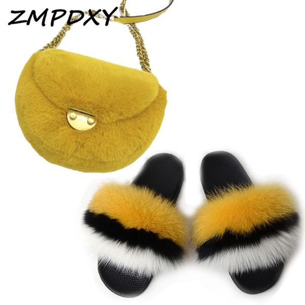 slides purse women fur real slippers fashion furry small chain shoulder bag home flat eva soft sole shoes, Black 
slides purse women fur real slippers fashion furry small chain shoulder bag home flat eva soft sole shoes, Black