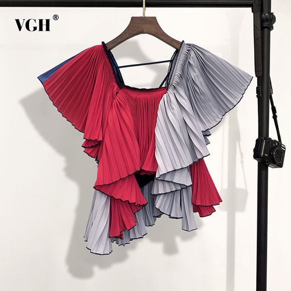 vgh elegant patchwork ruffle shirts for women square collar short sleeve hit color irregular hem casual blouses female tide 210421, White
vgh elegant patchwork ruffle shirts for women square collar short sleeve hit color irregular hem casual blouses female tide 210421, White