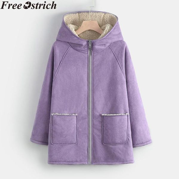 women's jackets women plus velvet warm hooded coats winter loose size long sleeve zipper solid color jacket womens casual pocket, Black;brown
women's jackets women plus velvet warm hooded coats winter loose size long sleeve zipper solid color jacket womens casual pocket, Black;brown