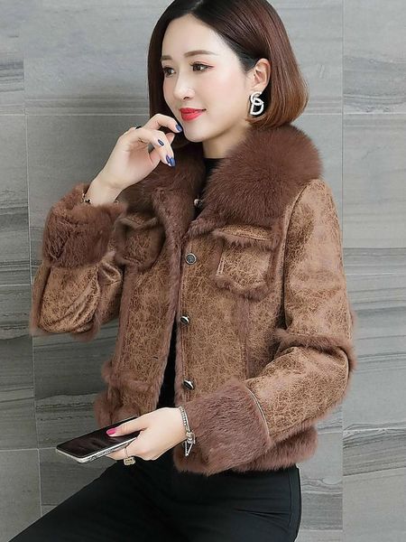 women's fur & faux real coat women winter jacket natural rex coats and jackets collar short manteau femme zky9621 kj3656, Black
women's fur & faux real coat women winter jacket natural rex coats and jackets collar short manteau femme zky9621 kj3656, Black