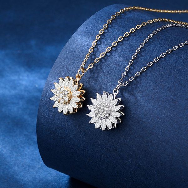 damilla s925 sterling sier revoing pendant necklace female sunflower clavicle chain sier jewelry, White
damilla s925 sterling sier revoing pendant necklace female sunflower clavicle chain sier jewelry, White