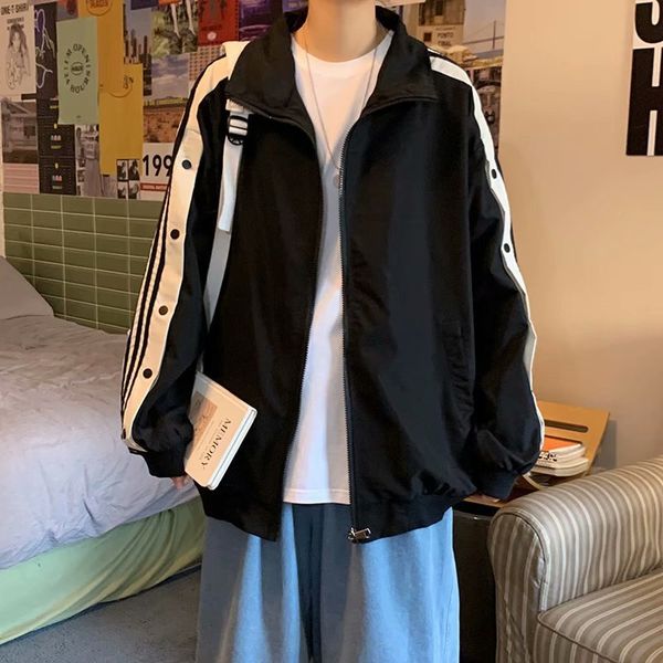 striped sports button et fashion ins versatile pilot ruffian shuai fried street coat men's spring and autumn baseball et, Black;brown
striped sports button et fashion ins versatile pilot ruffian shuai fried street coat men's spring and autumn baseball et, Black;brown