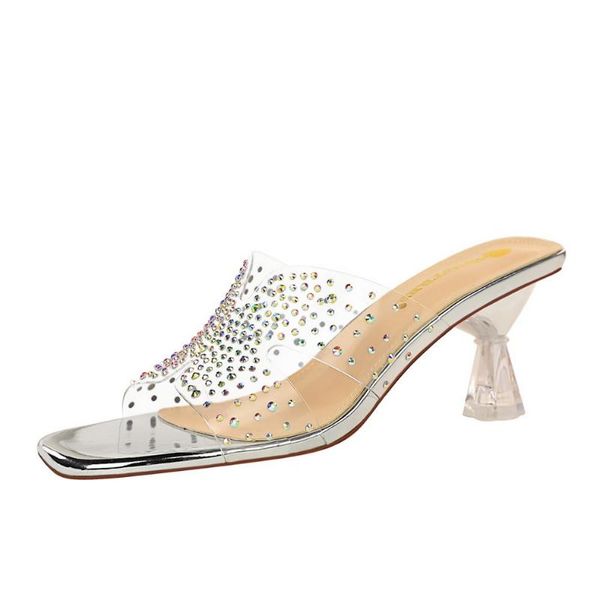 slippers korean fashion summer sandals crystal heel high open toe transparent diamond women's, Black
slippers korean fashion summer sandals crystal heel high open toe transparent diamond women's, Black