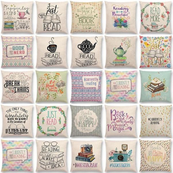 pillow case coffee book letter pillowcase linen seat cushion cover sofa guestroom home decorative square 45*45 cm
pillow case coffee book letter pillowcase linen seat cushion cover sofa guestroom home decorative square 45*45 cm