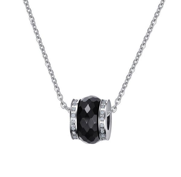 pendant necklaces fashion jewelry necklace/pendant han dynasty titanium steel black ceramics + zircon necklace., Silver
pendant necklaces fashion jewelry necklace/pendant han dynasty titanium steel black ceramics + zircon necklace., Silver