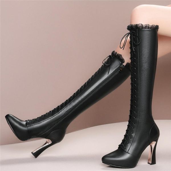boots winter warm thigh high motorcycle women genuine leather heel snow female pointed toe pumps shoes casual, Black
boots winter warm thigh high motorcycle women genuine leather heel snow female pointed toe pumps shoes casual, Black