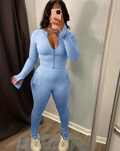 women's two piece pants street trendsetter autumn two-piece set wear solid color zipper split sportswear fashion, White
women's two piece pants street trendsetter autumn two-piece set wear solid color zipper split sportswear fashion, White