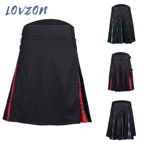 men waist casual skirt pant solid plaid punk hip-hop avant garde fashion scotland trousers scottish kilt men's shorts, White;black
men waist casual skirt pant solid plaid punk hip-hop avant garde fashion scotland trousers scottish kilt men's shorts, White;black