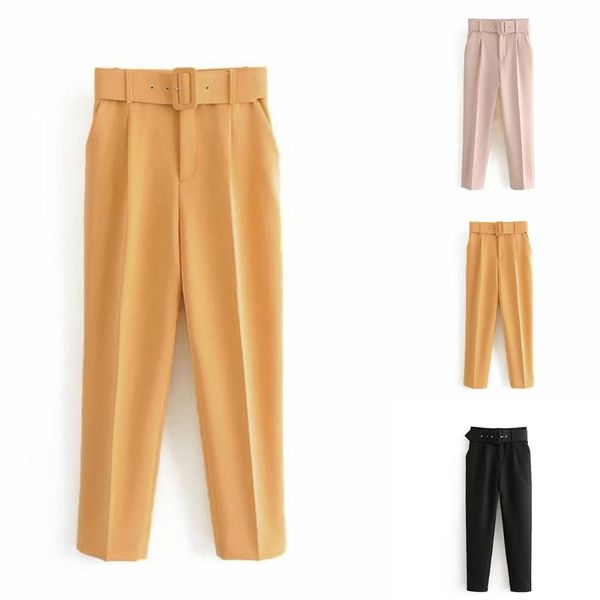 women's pants & capris shujin 2021 spring autumn woman high waist sashes pockets formal casual solid color middle aged trourse, Black;white
women's pants & capris shujin 2021 spring autumn woman high waist sashes pockets formal casual solid color middle aged trourse, Black;white