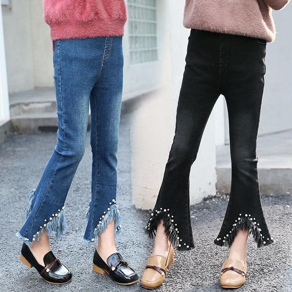 girls denim flared pants children's elastic pearl fringed pencil child gradient color cowboy bell-bottoms kids trousers, Blue
girls denim flared pants children's elastic pearl fringed pencil child gradient color cowboy bell-bottoms kids trousers, Blue