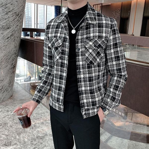men's jackets korean slim plaid jacket mens tweed coat autumn wool trench hommes veste abrigo largo hombre woolen men erkek mont, Black;brown
men's jackets korean slim plaid jacket mens tweed coat autumn wool trench hommes veste abrigo largo hombre woolen men erkek mont, Black;brown