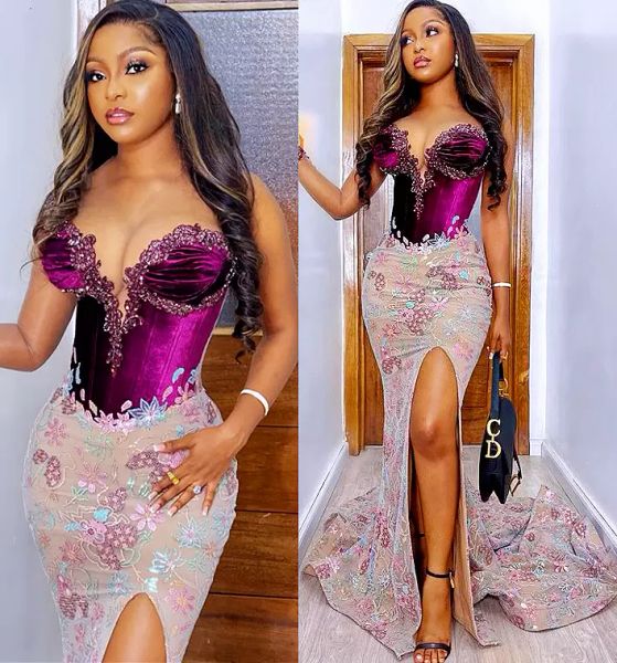 floral arabic mermaid prom dresses sweetheart neckline lace applique crystals with side slit evening ball gown party formal plus size custom, Black
floral arabic mermaid prom dresses sweetheart neckline lace applique crystals with side slit evening ball gown party formal plus size custom, Black