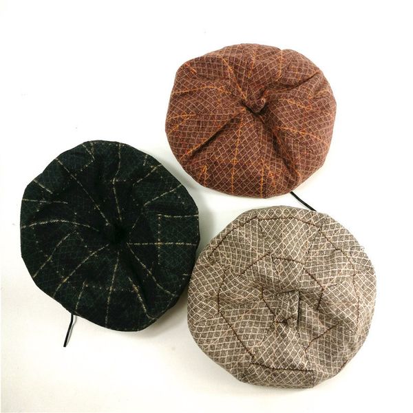 striped beret female autumn and winter versatile painter bud hat lattice octagonal newsboy hat, Blue;gray
striped beret female autumn and winter versatile painter bud hat lattice octagonal newsboy hat, Blue;gray