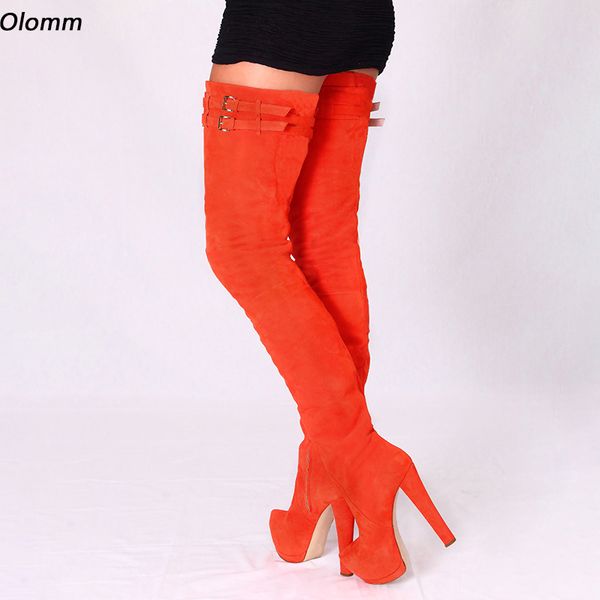 rontic italian women winter crotch boots platform side zipper block heels round toe gorgeous orange club shoes plus us size 5-20, Black
rontic italian women winter crotch boots platform side zipper block heels round toe gorgeous orange club shoes plus us size 5-20, Black