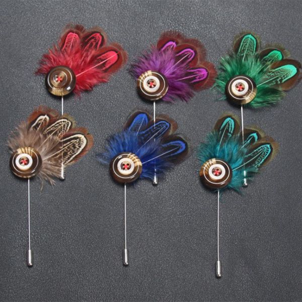 pins, brooches bohemian men feather brooch stick lapel pin suits boutonniere animal button jewelry 6 color style wedding, Gray
pins, brooches bohemian men feather brooch stick lapel pin suits boutonniere animal button jewelry 6 color style wedding, Gray